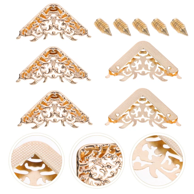 Protezioni Angolari Decorative In Metallo - 12 Pezzi, Stile Vintage, Per Mobili E Scatole - Foto 6