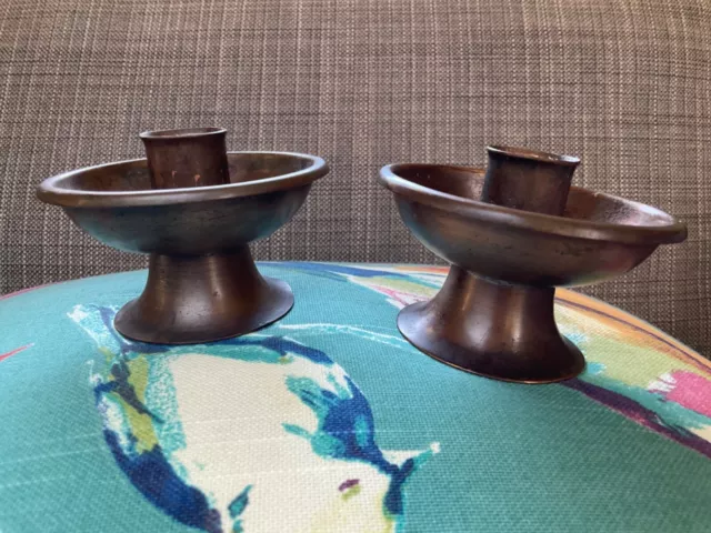 Pair Of Late Mark Roycroft Copper Candlesticks