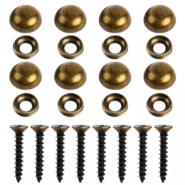 8Pcs Brass Decorative Screws with Caps, Mirror Screws with Decorative Caps Screw