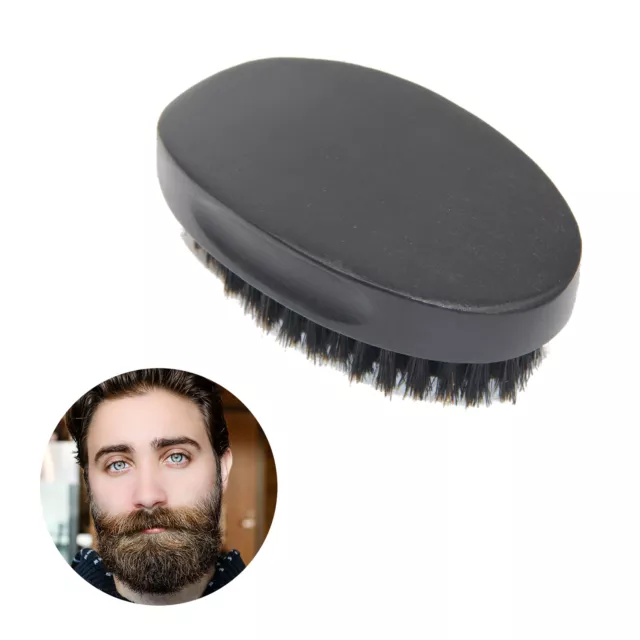 Elegant Home Salon Beard Brush For Men Hair Removal Boar Bristle Black Face Care