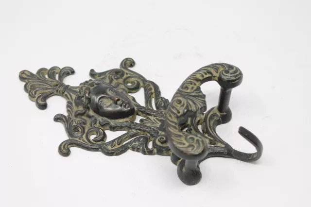 Vintage Original Hand Crafted Brass English Wall Hook Hanger Hardware NH6819 9