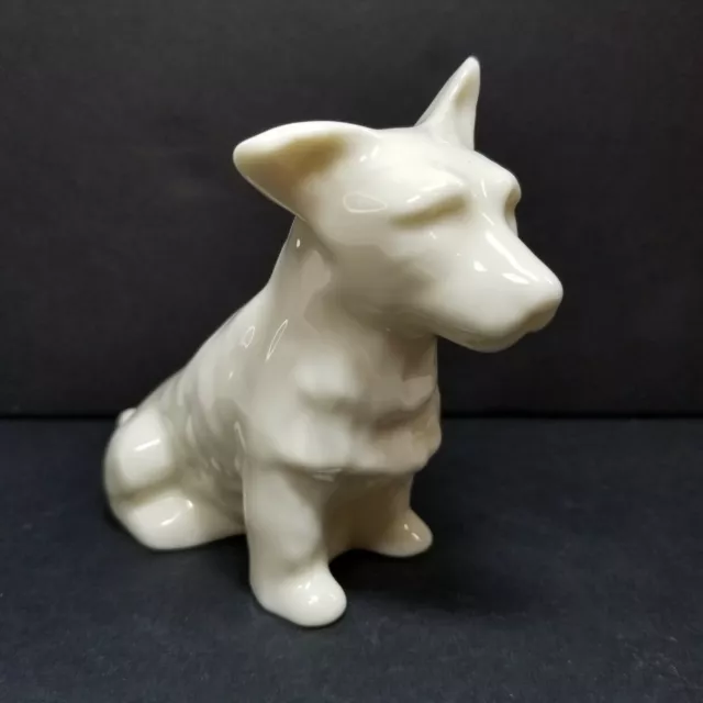 Belleek Scotty Dog Figurine Scottish Highland Terrier Ireland Porcelain