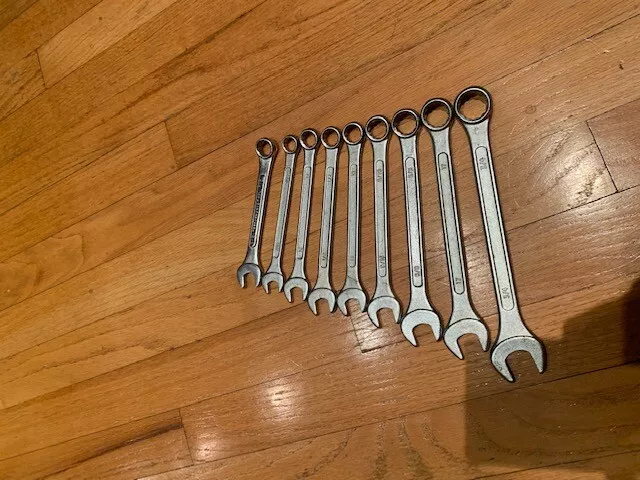 Lot of Nine 9 Drop Forged Combination Wrenches Performance Tool