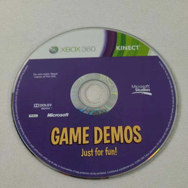 *Disc Only* Kinect Game Demos Just For Fun Xbox 360 Action Adventure Game PAL