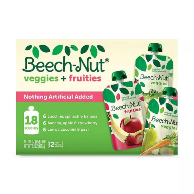 Beech-Nut Veggies and Fruities Stage 2 Baby Food, Variety Pack (3.5 oz. pouch, 1