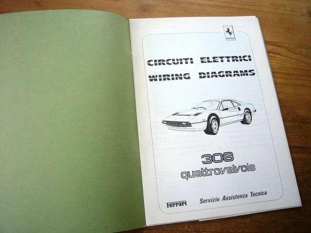 FERRARI 308 QUATTROVALVOLE factory service wiring diagrams 1984, rare