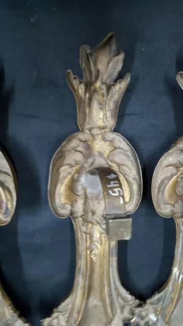 4 Antique Art Nouveau Ornate Brass Curtain Tie Backs 6