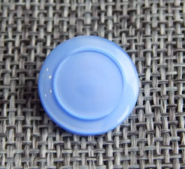 Antique Vtg Blue Glass Dug Button Design Under Glass~Aprx:5/8"~#105-C