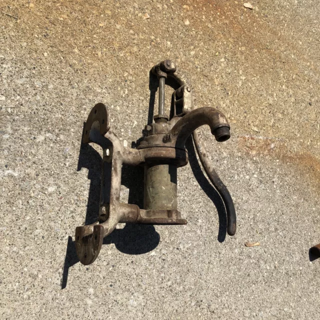 VINTAGE ANTIQUE CAST IRON BRASS WALL MOUNT WATER PICHER PUMP CJ HARTLEY rare