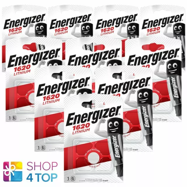 10 Energizer CR1620 Lithium Batteries 3V Cell Buttons DL1620 Exp 2029 New