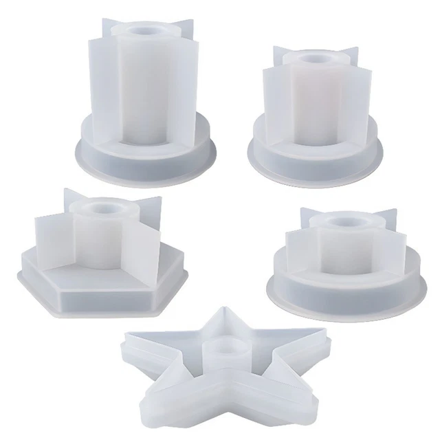 5pcs Candela Supporto Paillettes Stella Aggiungere Perline Decorazioni Esagonale