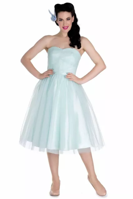 Hell Bunny Tamara Dress in Mint - Size M - UK 12