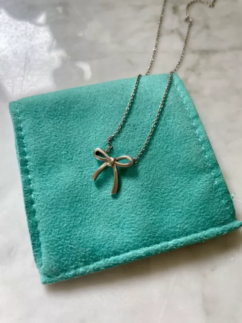 Tiffany & Co Bow Ribbon Pendant Necklace