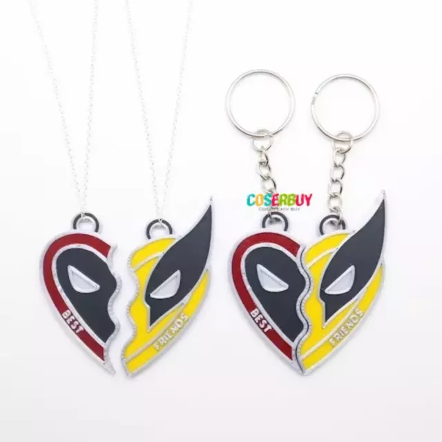 Movie Deadpool & Wolverine 3 Keychain Pendant Wade Winston Wilson Prop Necklace