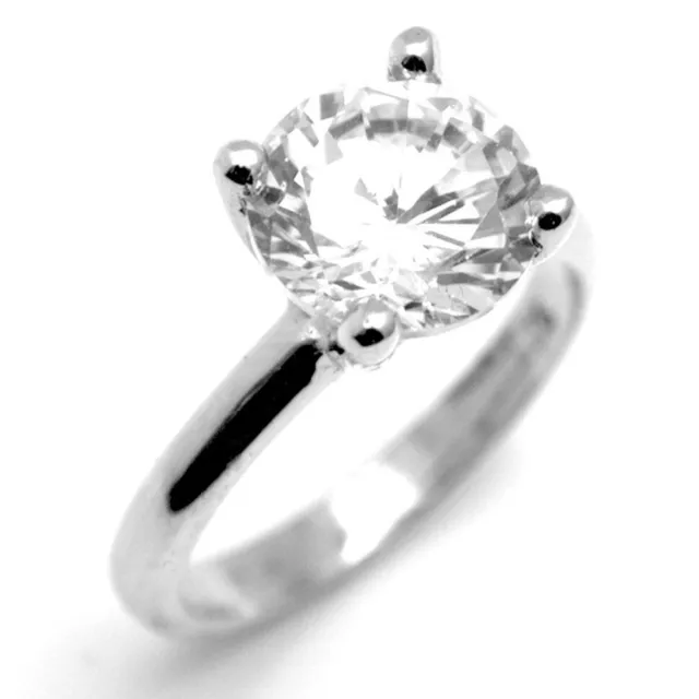 9ct Gold 4 carat Moissanite Diamond Solitaire Engagement Ring UK Hallmarked