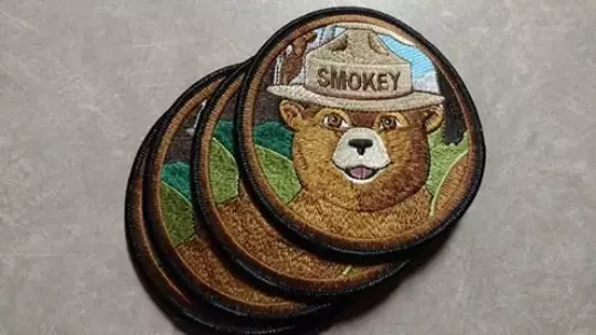 New Smokey bear embroidered patch collectible design firefighting 3 inches round