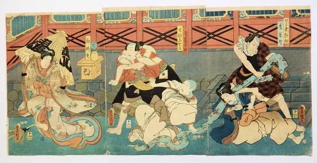 Japanischer Ukiyo-e Nishiki-e Holzschnitt 543 Utagawa Toyokuni 1852