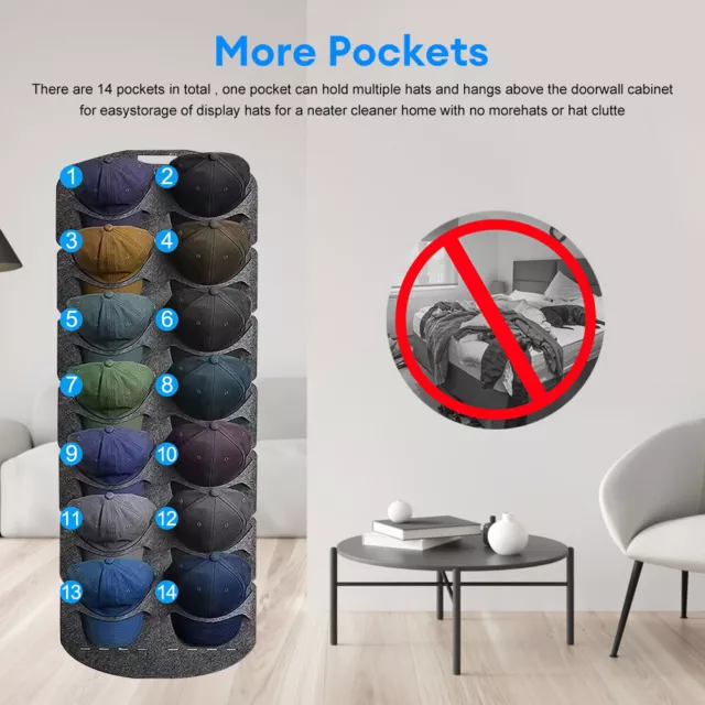 Hat Rack Organizer Baseball Holder Storage Cap Hanger Door Wall Coat Caps Stands