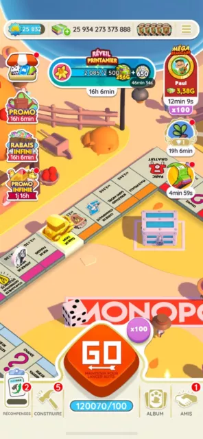compte monopoly go 120k Dés