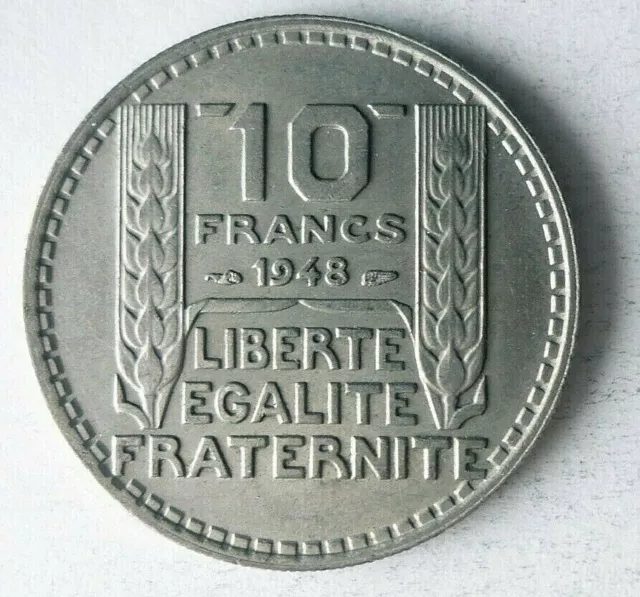 1948 FRANCE 10 FRANCS - Excellent Collectible Coin - FREE SHIP - Bin #338