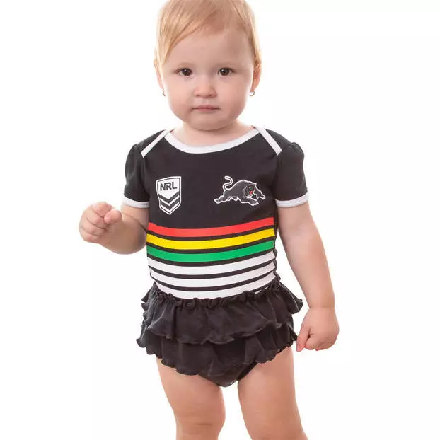 NRL Girls Tutu Footy Suit Body Suit - Penrith Panthers -  Baby Toddler Infant