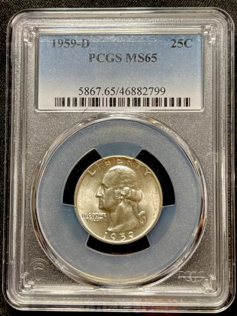 1959-D Silver Washington Quarter PCGS MS65. ENN Coins