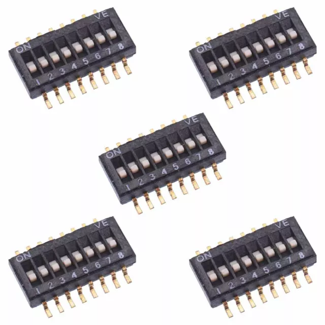 5 x 8 Way Half Pitch SMD DIL Switch 1.27mm