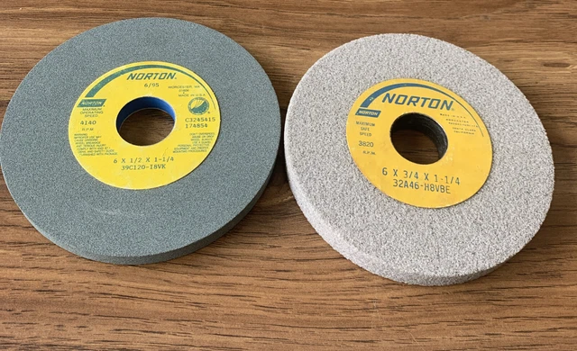 Norton Grinding Wheel Set Of 2: 39C120-18VK & 32A46-H8VBE