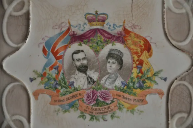 Vintage King George V & Queen Mary Picture Ceramic Tile, England 2