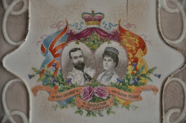 Vintage King George V & Queen Mary Picture Ceramic Tile, England 2