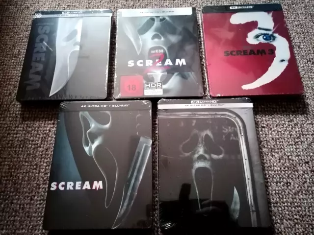 Scream 1,2,3,5,6 -- 4K UHD + 2D - Blu-ray Steelbook Sammlung