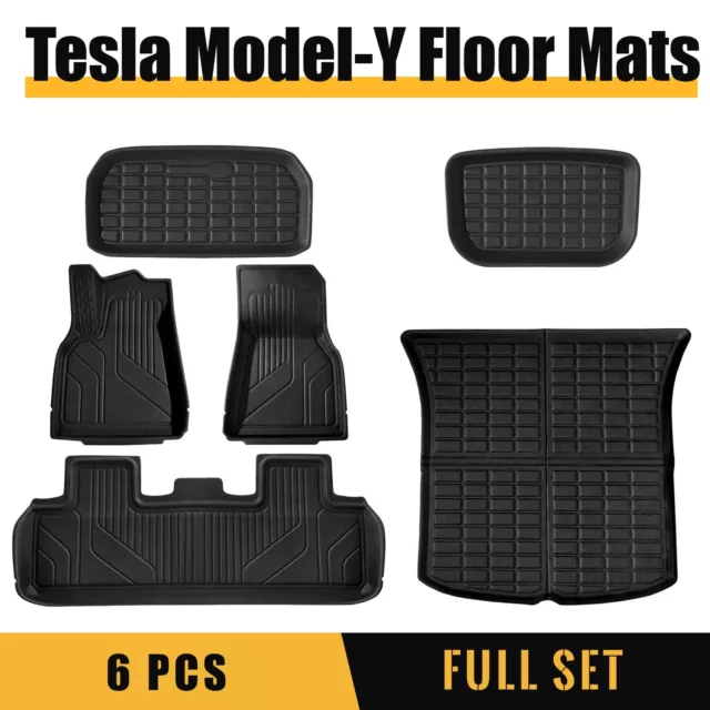 ALL WEATHER FLOOR Mats Cargo Liners for 2020-2023 Tesla Model Y Front Rear  Black $95.93 - PicClick