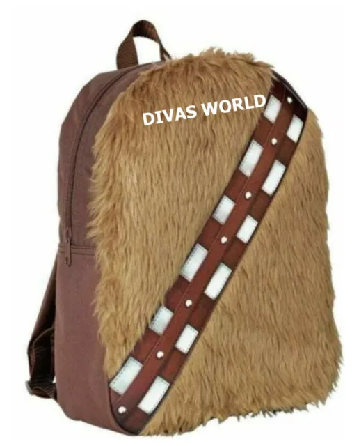Star Wars Furry Chewbacca Backpack Kids School Bag Shoulder Travel Rucksack Gift