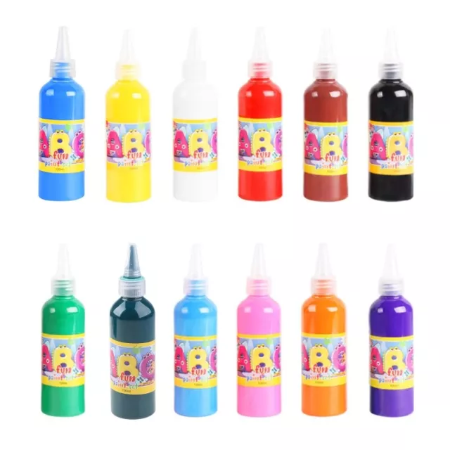 Toxic Finger Paint Washable 12 Colors 100ml Each for Kid Early Learning Tool