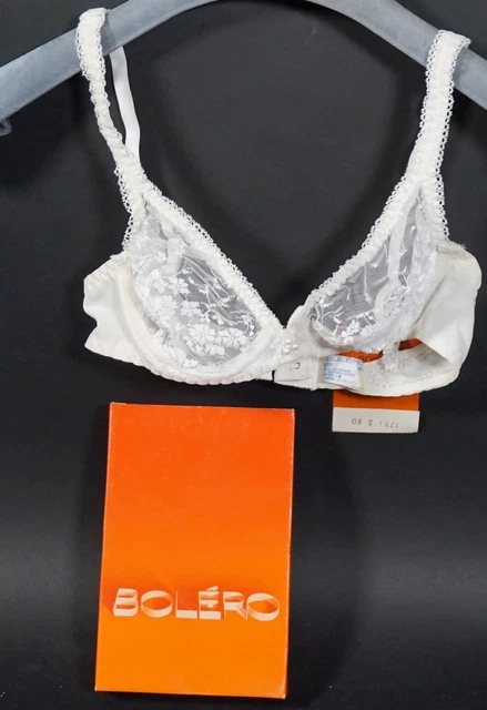 Originale Viintage Bolero Donna Reggiseno 1781 Bustino Intimo Bianco Taglia 65 B