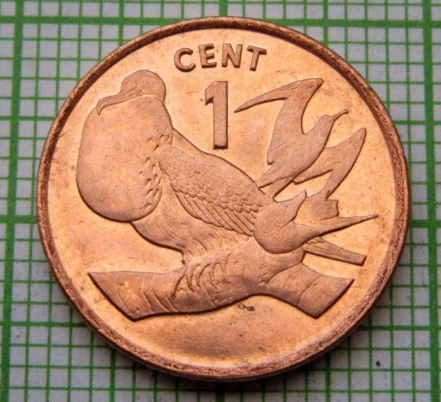 Kiribati 1992 1 Cent, Frigate Bird On Branch Unc Magnetic