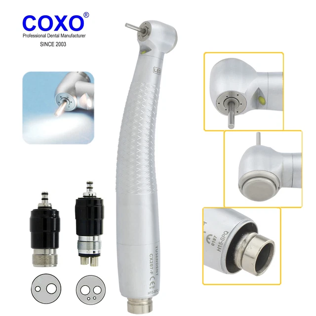 COXO Dentaire LED Self Power High Speed Turbine Handpiece 2/4 Hole NSK Coupling