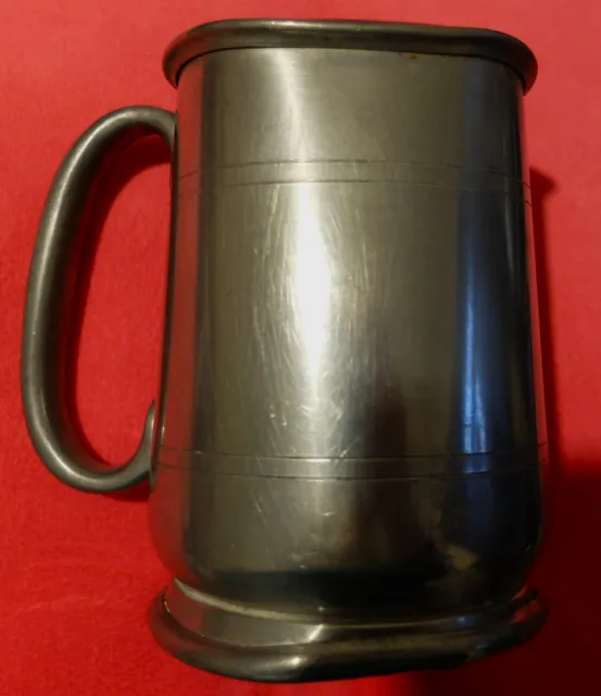 Falstaff English Pewter tankard one pint vintage rather bent out of shape