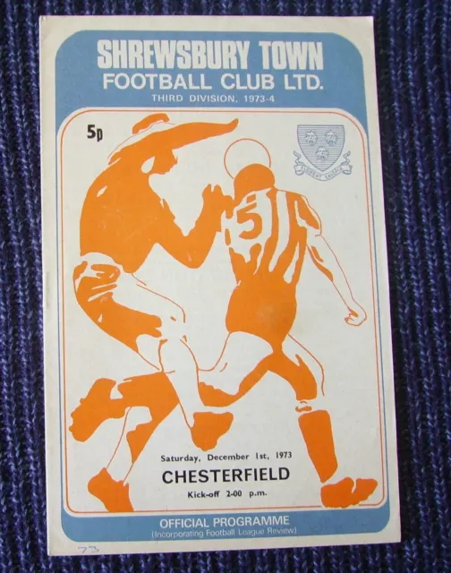 Shrewsbury Town V Chesterfield 1973-74