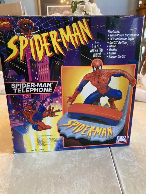 Spider-Man Telephone Marvel Comics 1994 Landline Telephone.  Mint Condition