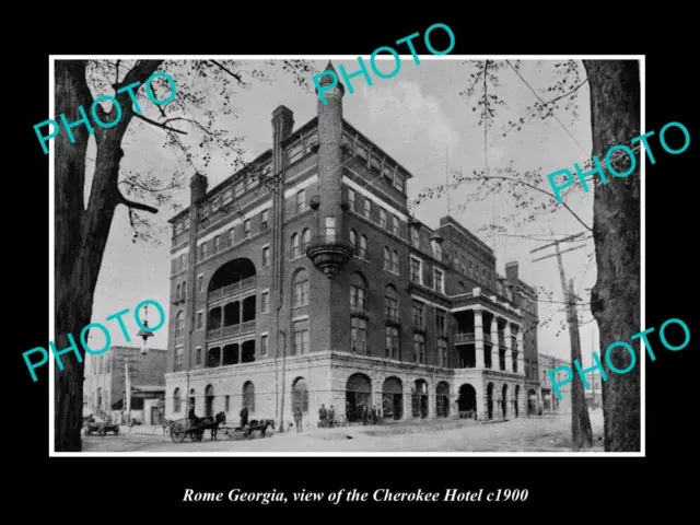 OLD LARGE HISTORIC PHOTO OF ROME GEORGIA VIEW OF THE CHEROKEE HOTEL c1900