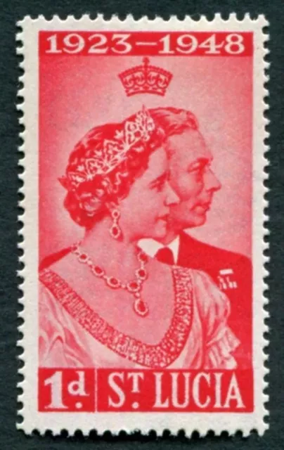 ST. LUCIA 1948 1d scarlet SG144 mint MH FG Coronation Omnibus Issue f ##W21