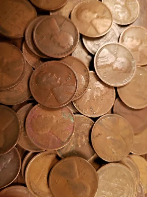 Teens And Twenties Lincoln Wheat Cent Penny Roll 1909-1929 PDS Old US Coins 2