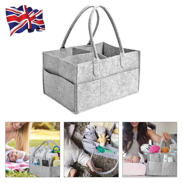 Baby Diaper Organizer Storage Box Caddy Felt Changing Nappy Kids Carrier Bag
