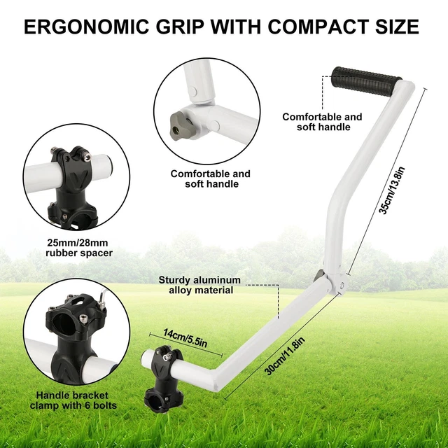 Poignée De Démarrage Pour Tondeuse à Gazon - Guidon Ergonomique Acier Manganèse, 35 Cm