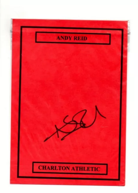 Charlton Athletic Andy Reid Hand Signed Card Size A5