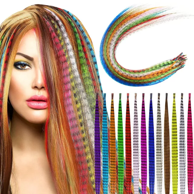 Hair Feathers Hair Extensions Hair Braids Pheasant Feathers 16" Festival Stripe