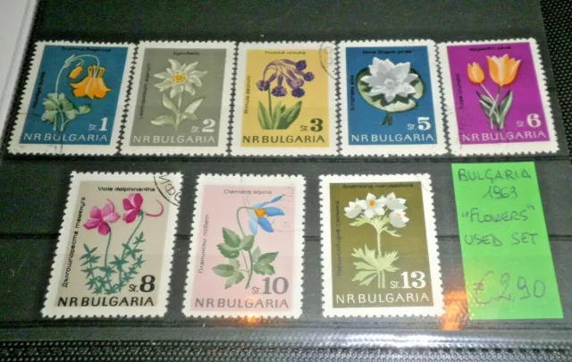 Francobolli Bulgaria 1963 "Fiori Flowers Flora"Timbrati Used Set (Cat.2)