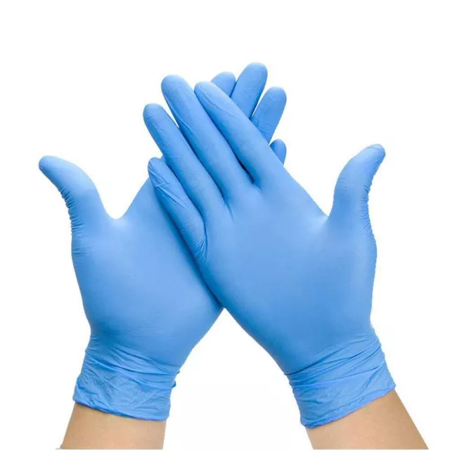 100 Disposable Nitrile Gloves Powder Free Latex Free Blue Medical Grade Strong