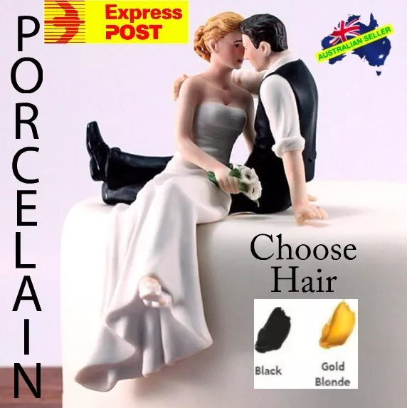 Romantic Look of Love Bride & Groom Wedding Cake Topper PORCELAIN & FAST POST